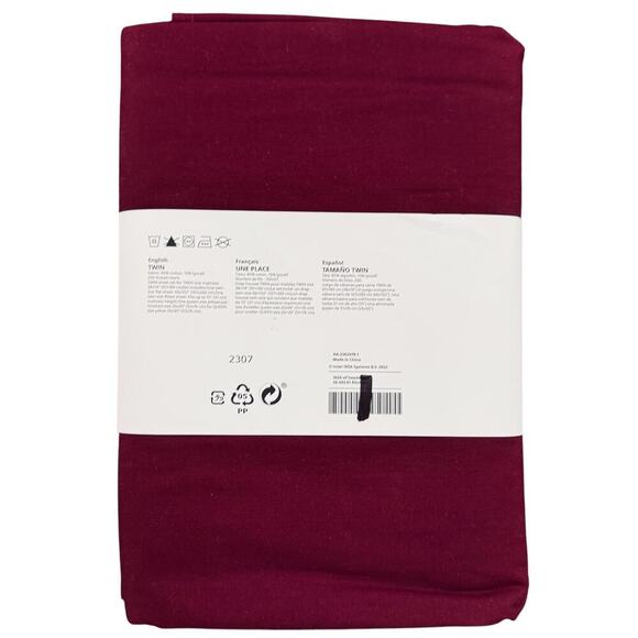 IKEA ULLVIDE Deep Red Twin Sheet Set - Picture 2 of 2